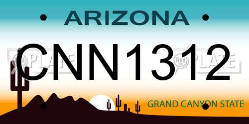 CNN1312 Arizona License Plate