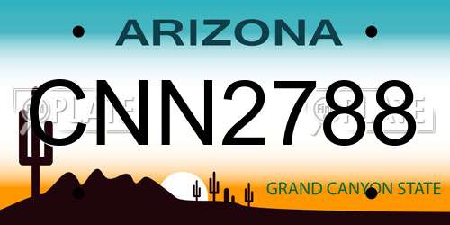 CNN2788 Arizona License Plate