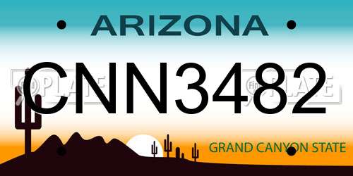 CNN3482 Arizona License Plate
