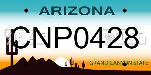 CNP0428 Arizona License Plate