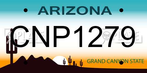 CNP1279 Arizona License Plate