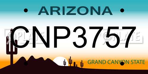 CNP3757 Arizona License Plate