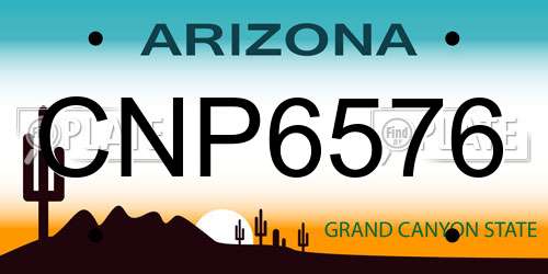 CNP6576 Arizona License Plate