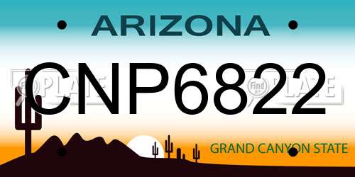 CNP6822 Arizona License Plate
