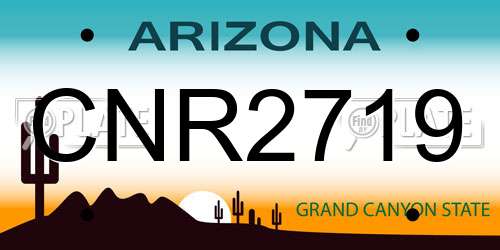 CNR2719 Arizona License Plate