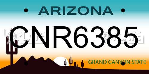 CNR6385 Arizona License Plate