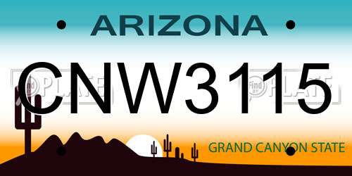 CNW3115 Arizona License Plate