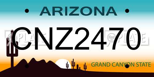 CNZ2470 Arizona License Plate