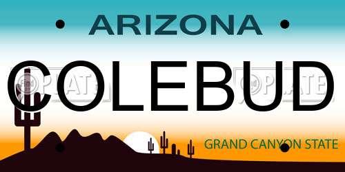 COLEBUD Arizona License Plate