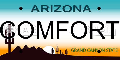 COMFORT Arizona License Plate