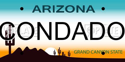 CONDADO Arizona License Plate