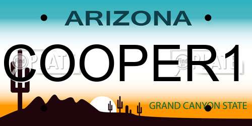 COOPER1 Arizona License Plate