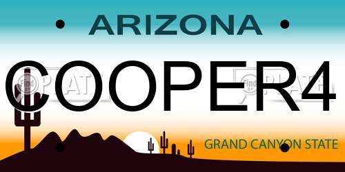 COOPER4 Arizona License Plate