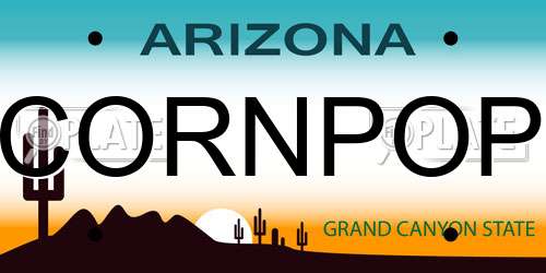 CORNPOP Arizona License Plate
