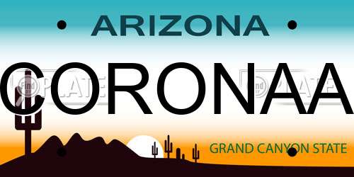 CORONAA Arizona License Plate