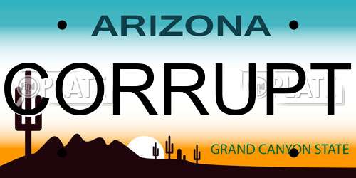 CORRUPT Arizona License Plate