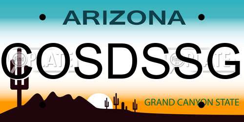 COSDSSG Arizona License Plate