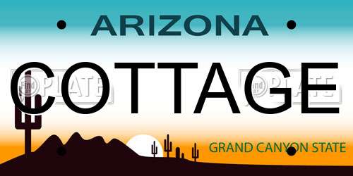 COTTAGE Arizona License Plate