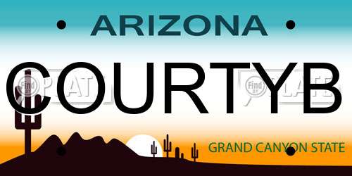 COURTYB Arizona License Plate