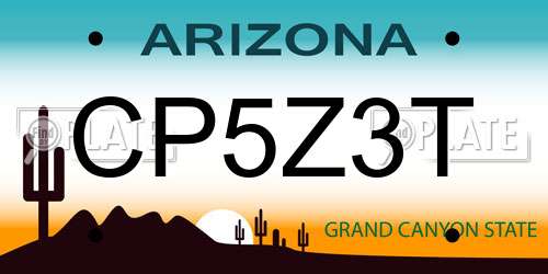 CP5Z3T Arizona License Plate