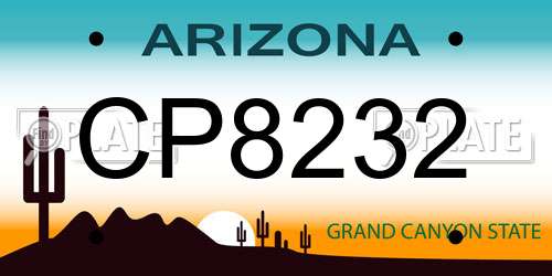 CP8232 Arizona License Plate