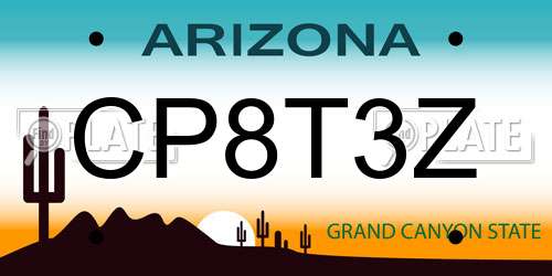 CP8T3Z Arizona License Plate