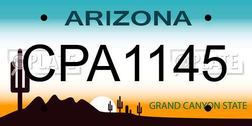 CPA1145 Arizona License Plate