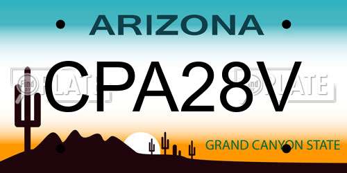 CPA28V Arizona License Plate