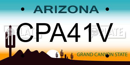 CPA41V Arizona License Plate