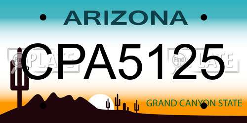 CPA5125 Arizona License Plate