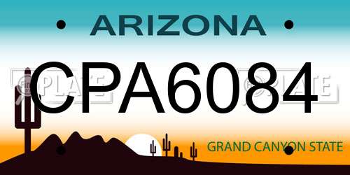 CPA6084 Arizona License Plate