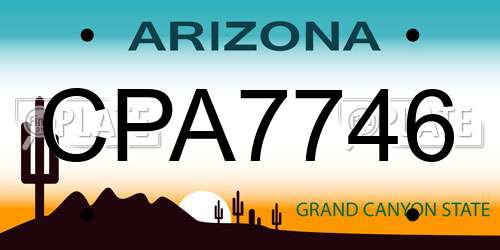 CPA7746 Arizona License Plate
