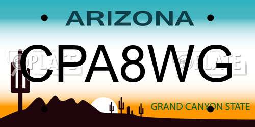 CPA8WG Arizona License Plate
