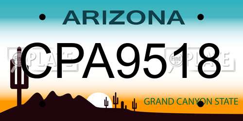 CPA9518 Arizona License Plate