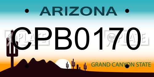 CPB0170 Arizona License Plate