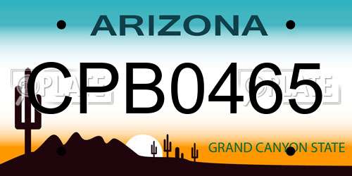 CPB0465 Arizona License Plate