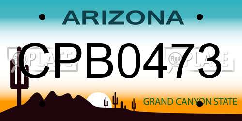 CPB0473 Arizona License Plate