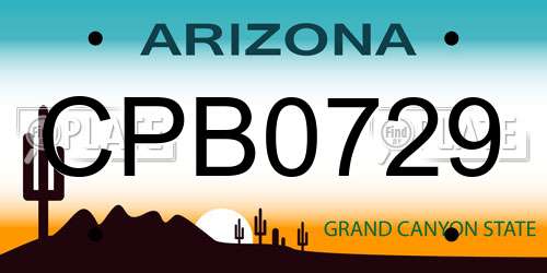 CPB0729 Arizona License Plate