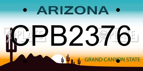 CPB2376 Arizona License Plate