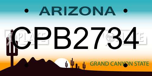 CPB2734 Arizona License Plate