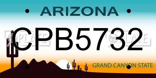 CPB5732 Arizona License Plate