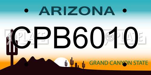 CPB6010 Arizona License Plate