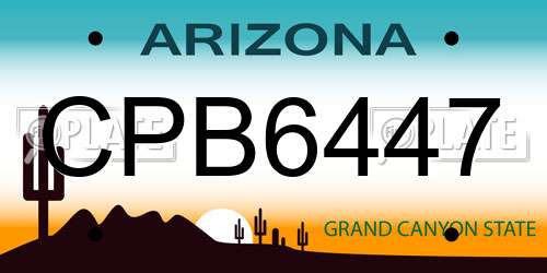 CPB6447 Arizona License Plate