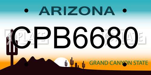 CPB6680 Arizona License Plate