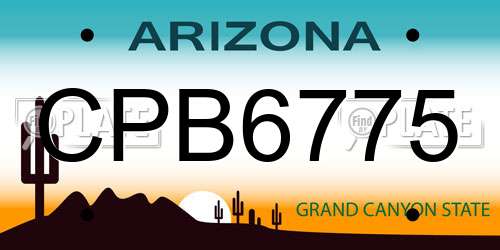 CPB6775 Arizona License Plate