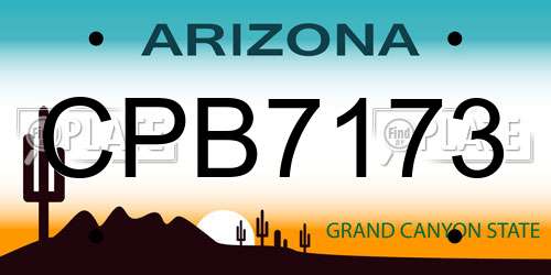 CPB7173 Arizona License Plate