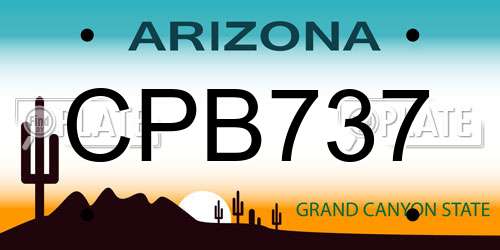 CPB737 Arizona License Plate