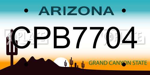 CPB7704 Arizona License Plate