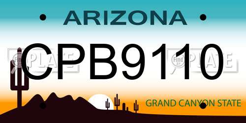 CPB9110 Arizona License Plate