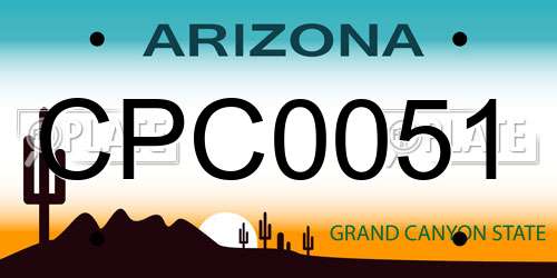 CPC0051 Arizona License Plate